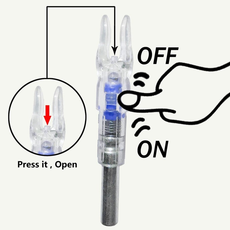 Reikawa S Lighted Nocks for Arrows with .244 Light up Knocks Turn on Automatically When Shoot Blue 6-Pack - Image 2